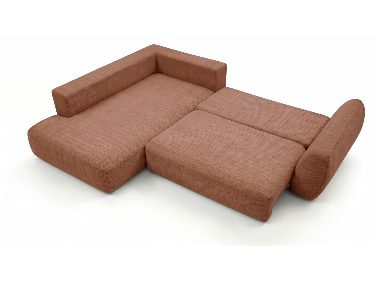 Sofa Moduł narożny L rozkładany z pojemnikiem DENISE tkanina strukturalna