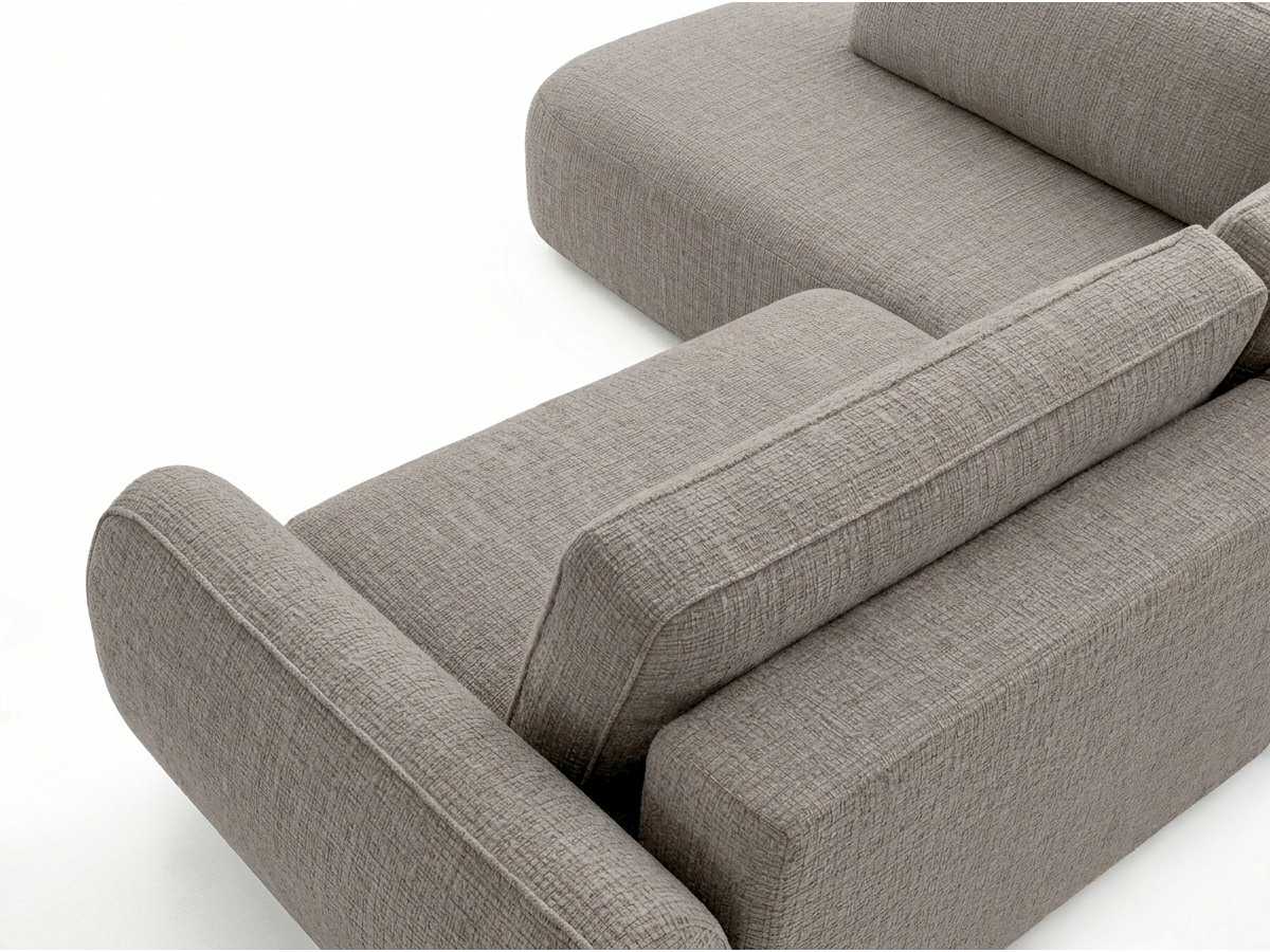Sofa Moduł narożny L rozkładany z pojemnikiem DENISE tkanina strukturalna