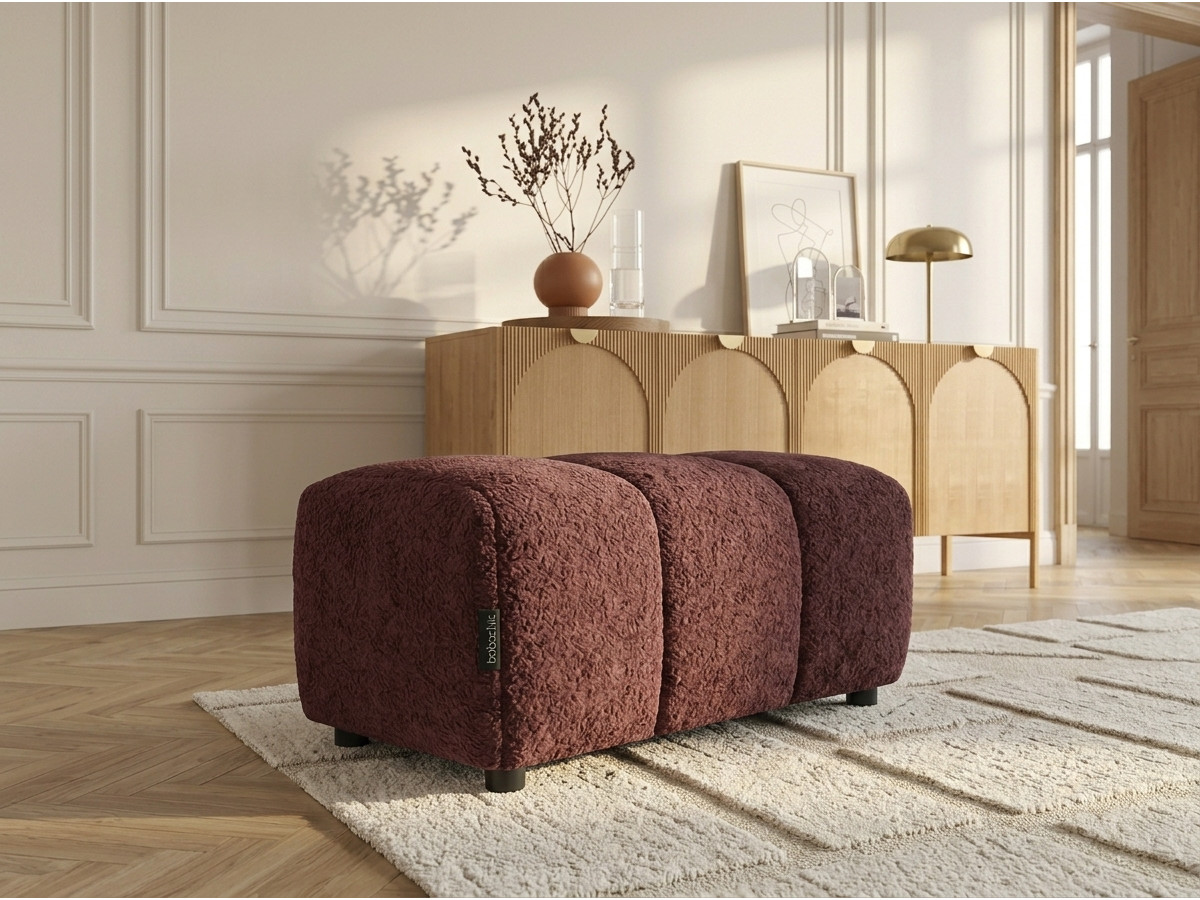 Pouf ROXELANE bouclette rouge