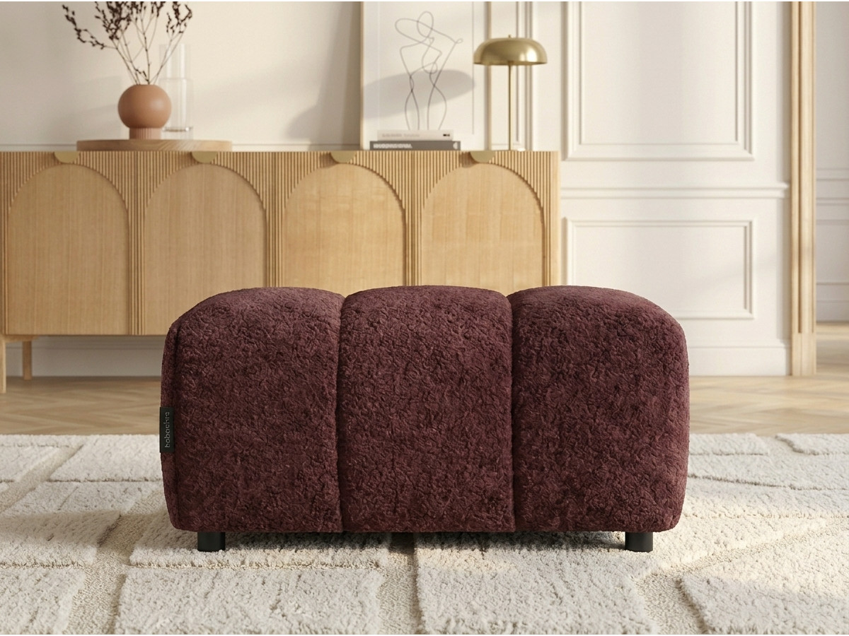 Pouf ROXELANE bouclette rouge — vue 4