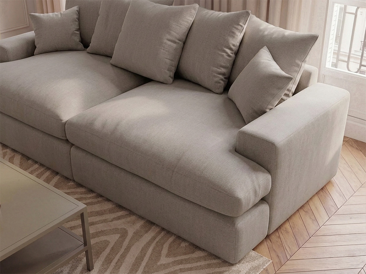 Sofa 3-osobowa z głębokim siedziskiem NEVADA gładka tkanina