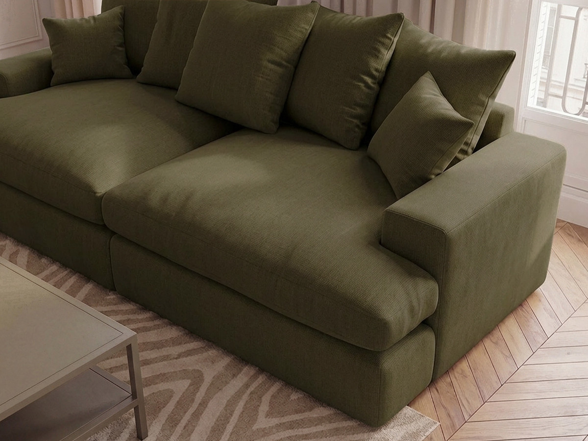 Sofa 3-osobowa z głębokim siedziskiem NEVADA gładka tkanina