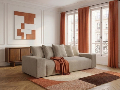 Canapé droit fixe 3 places VOLTAIRE tissu chiné
