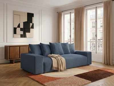 Canapé droit convertible coffre VOLTAIRE tissu chiné
