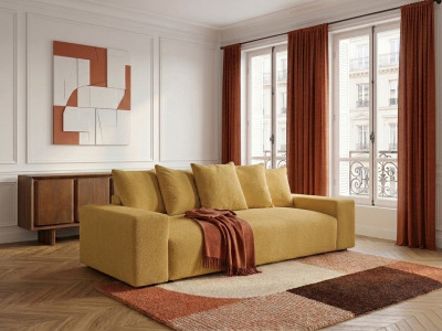 Canapé droit convertible coffre VOLTAIRE tissu chiné