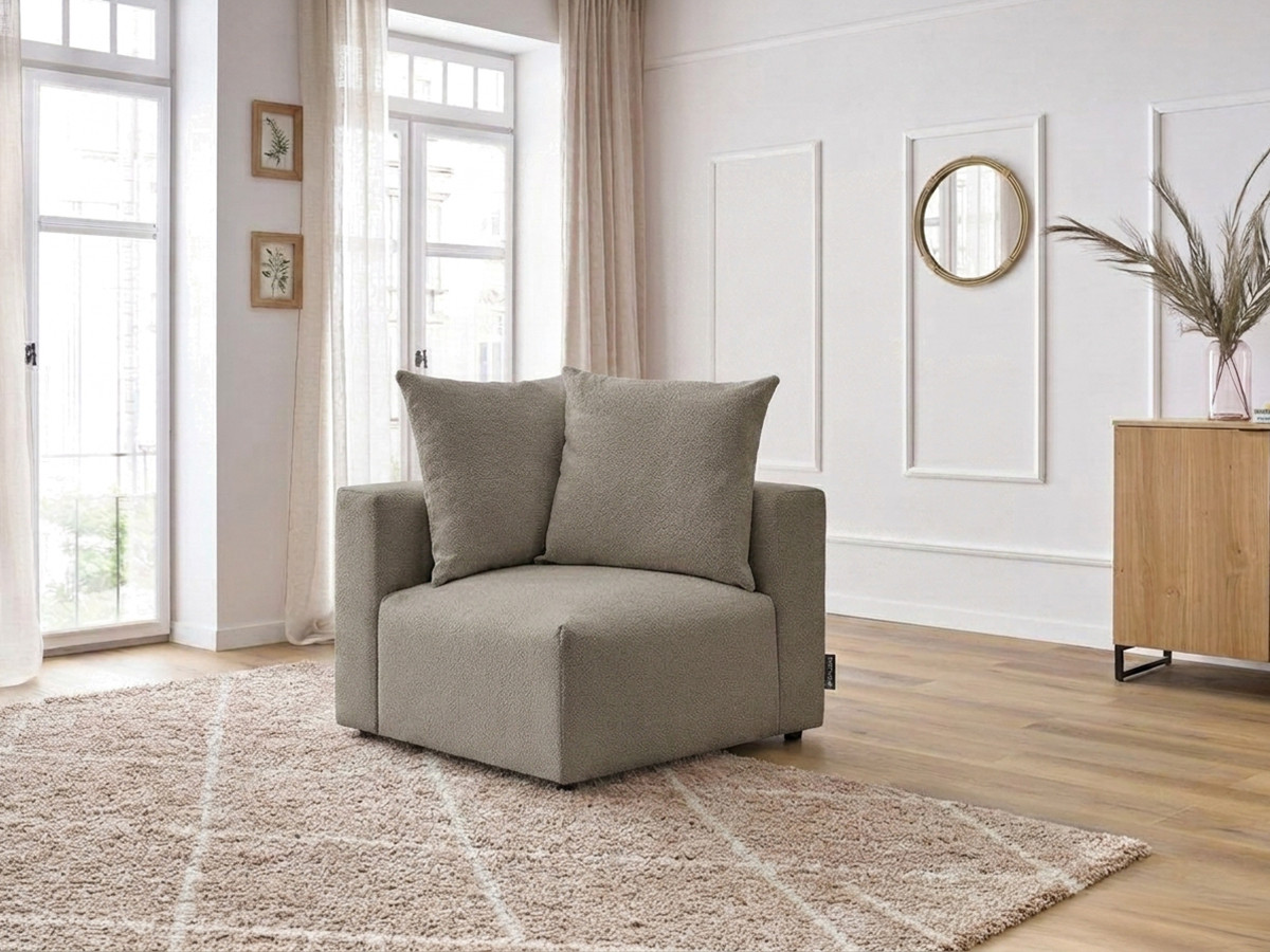 Angle pour canapé modulable VOLTAIRE chiné taupe