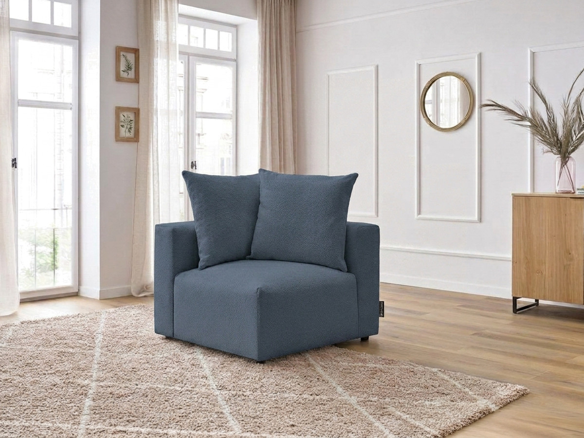 Angle pour canapé modulable VOLTAIRE chiné bleu foncé