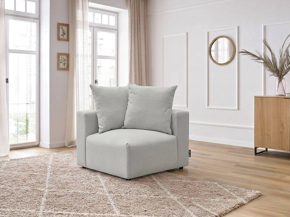 Angle pour canapé modulable VOLTAIRE chiné gris clair