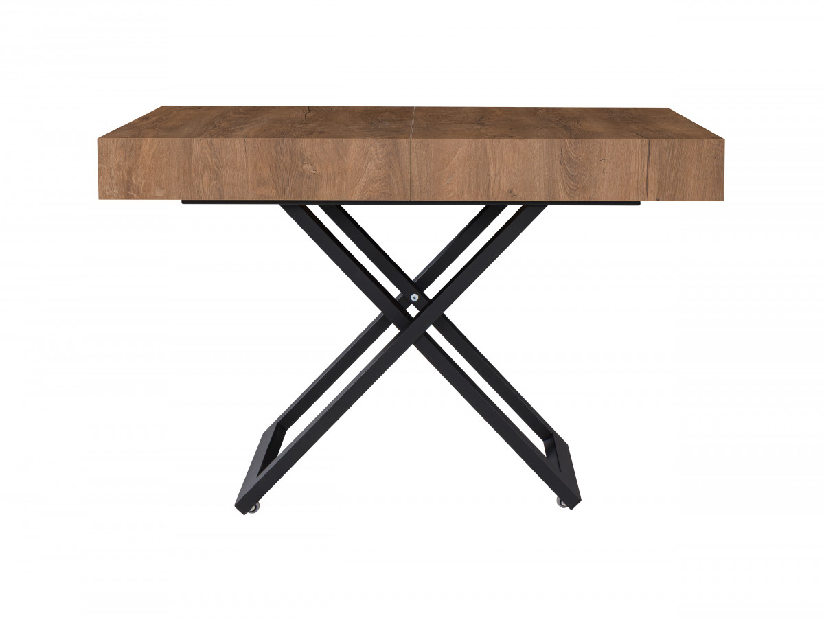Uitschuifbare en in hoogte verstelbare salontafel ROMY houteffect