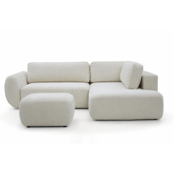 Angle L convertible coffre + pouf