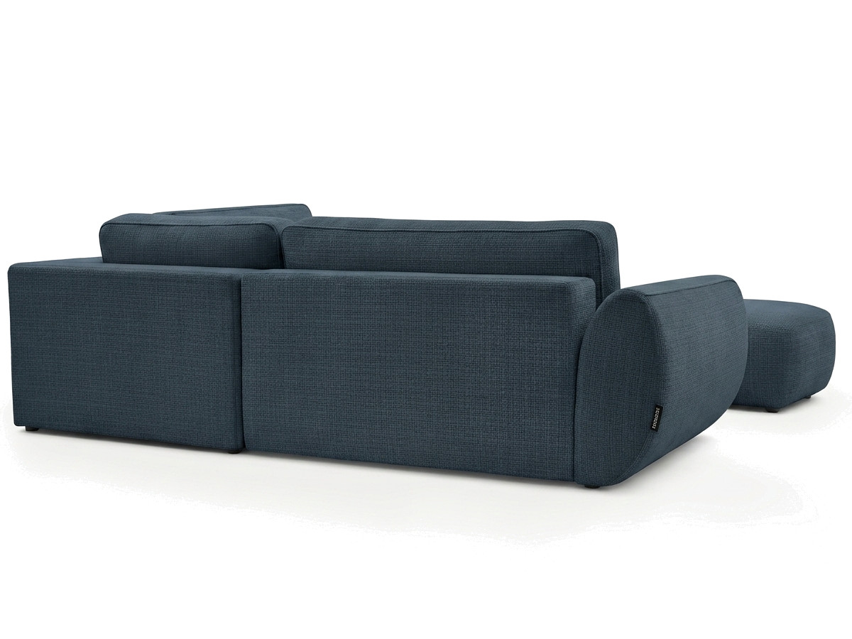 Sofa Moduł narożny L rozkładany z pojemnikiem DENISE tkanina strukturalna z pufą