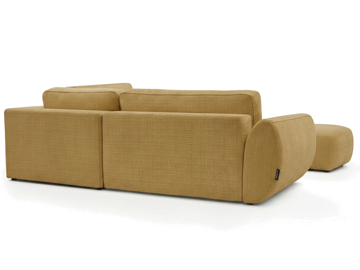 Sofa Moduł narożny L rozkładany z pojemnikiem DENISE tkanina strukturalna z pufą