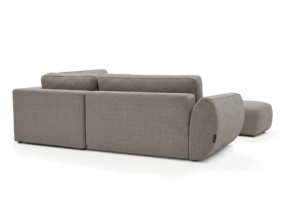 Sofa Moduł narożny L rozkładany z pojemnikiem DENISE tkanina strukturalna z pufą