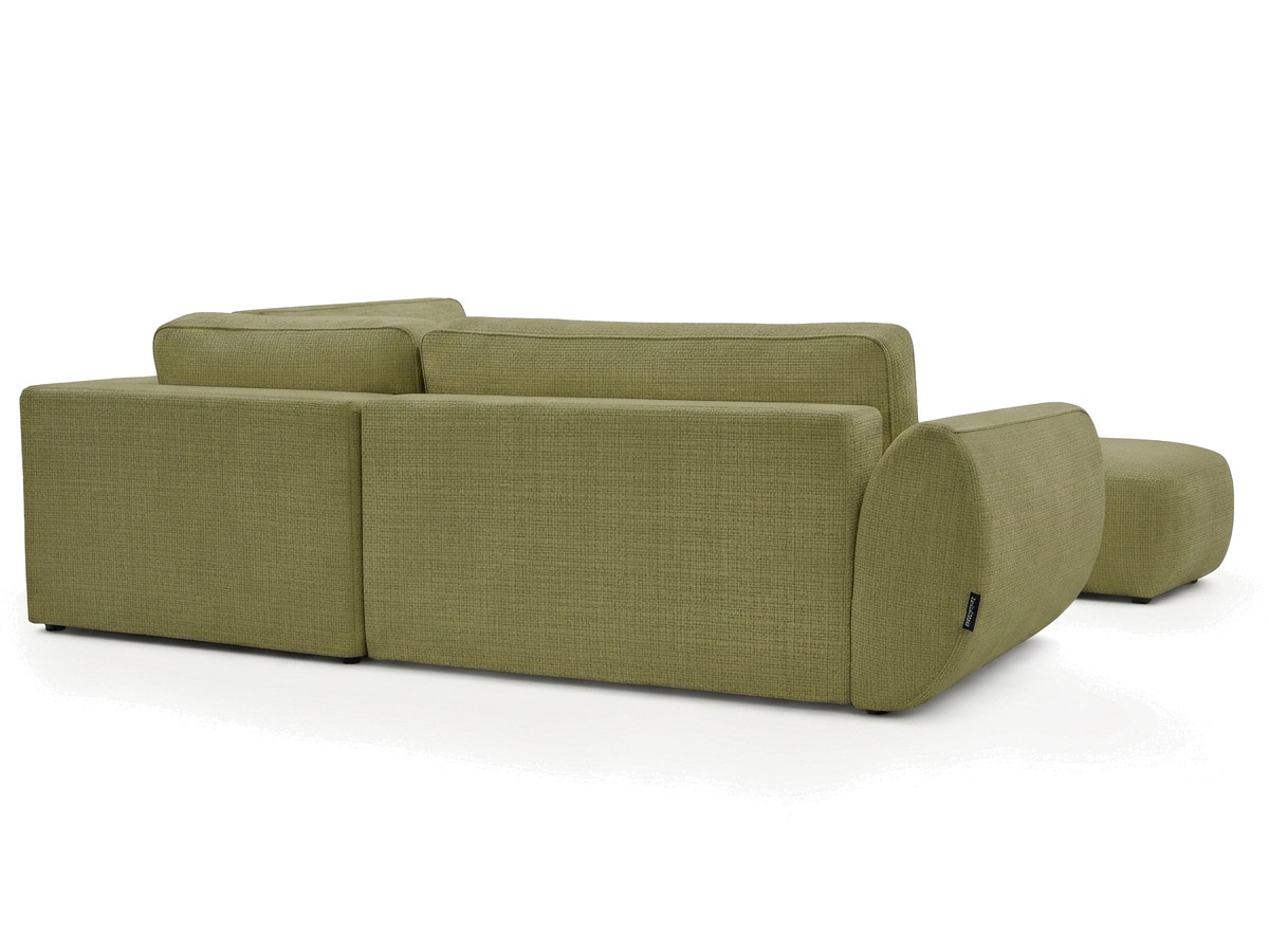Sofa Moduł narożny L rozkładany z pojemnikiem DENISE tkanina strukturalna z pufą
