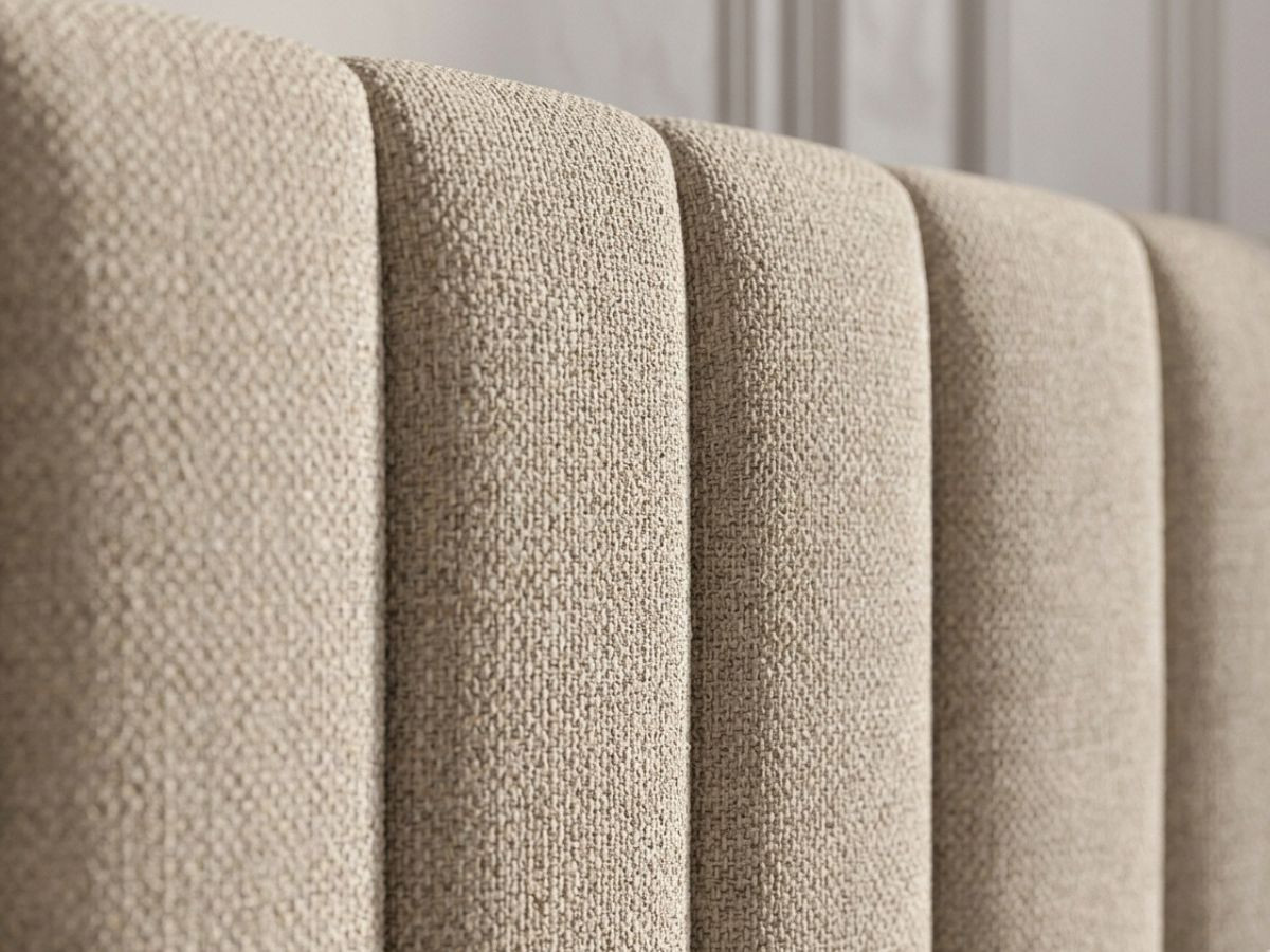 Lit OCEANE avec lattes massives beige — vue 5
