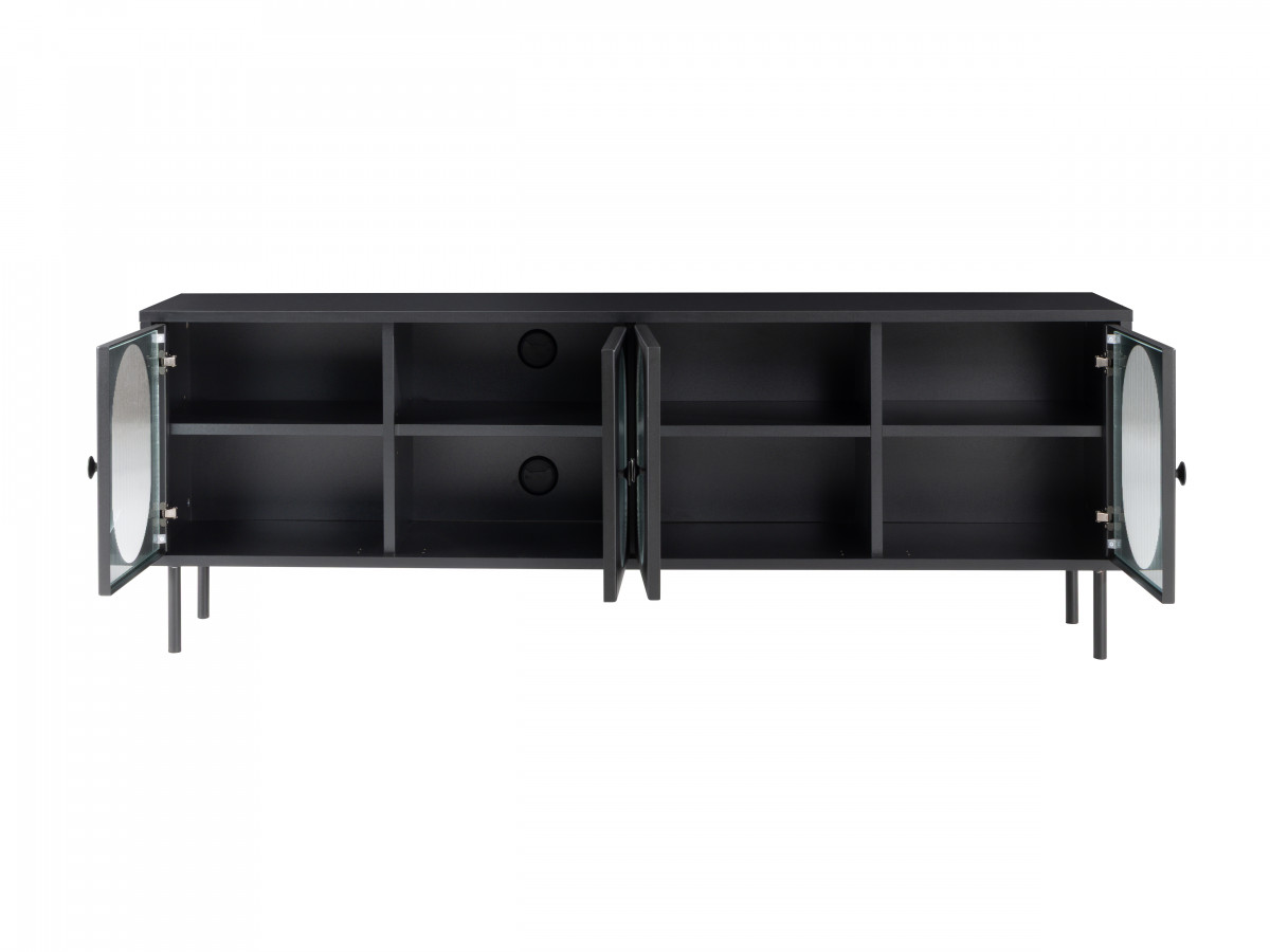 Meuble TV 4 portes verre fumé SOHAN