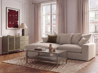 Canapé d'angle réversible compact NEVADA tissu lisse