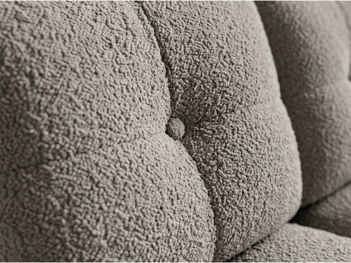 Canapé droit 2 places avec dossier rétractable APOLLON bouclette gris clair — vue 5