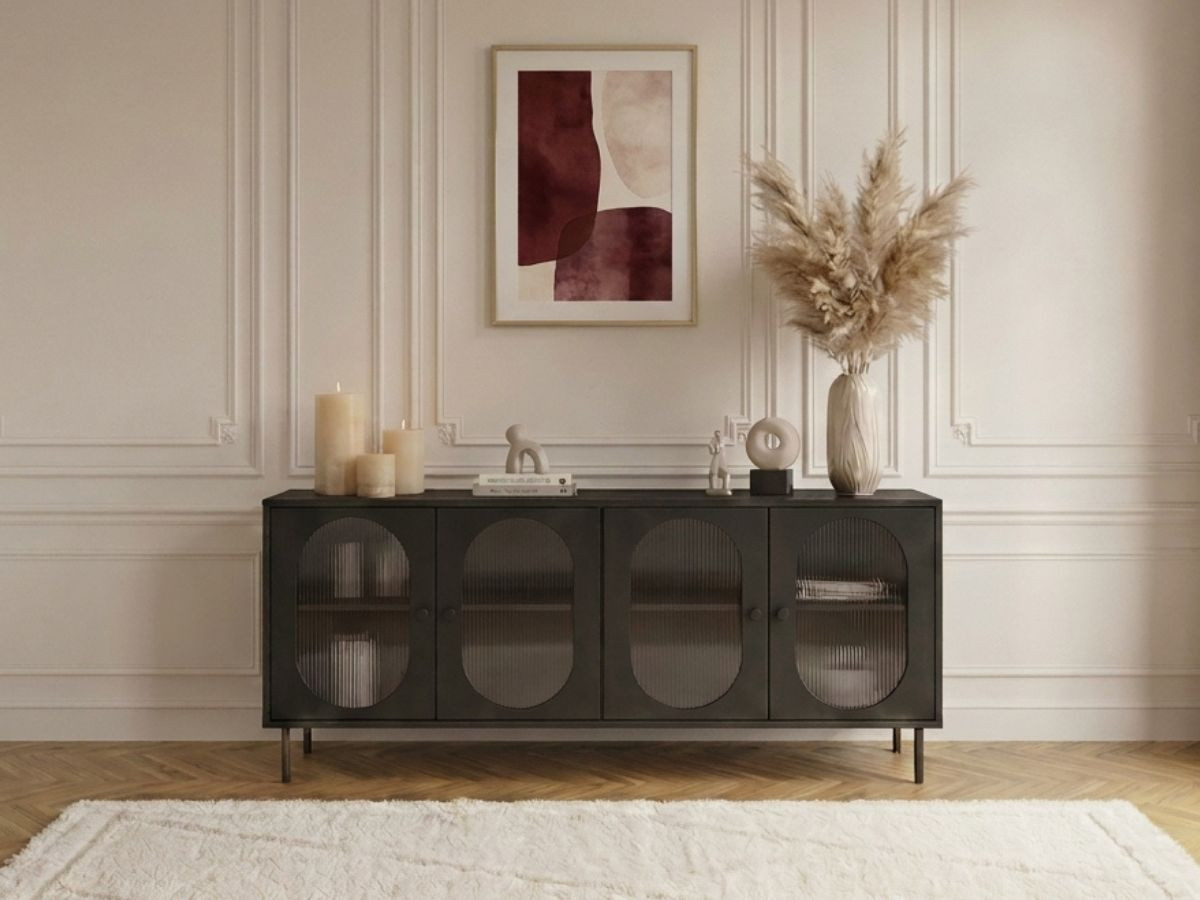 Buffet 4 portes verre fumé SOHAN