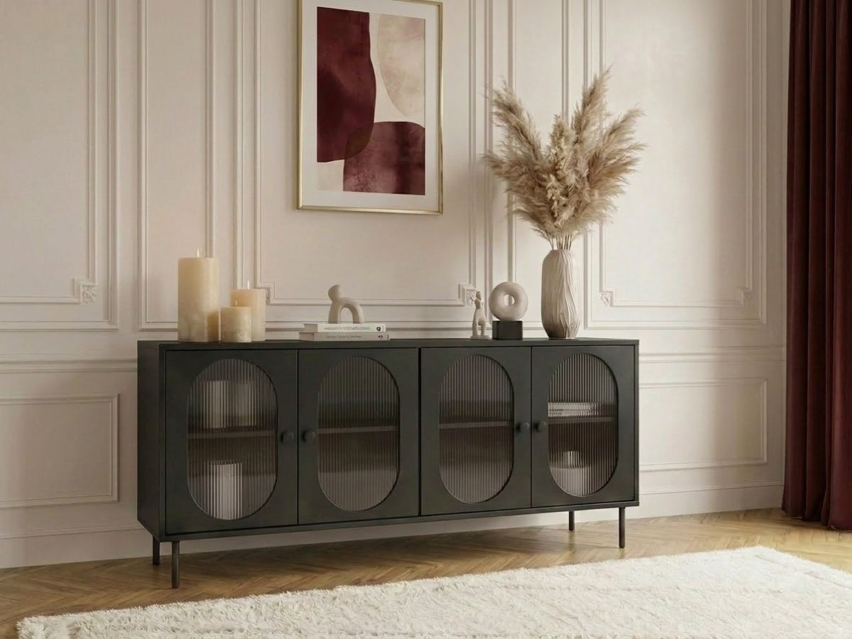 Buffet 4 portes verre fumé SOHAN