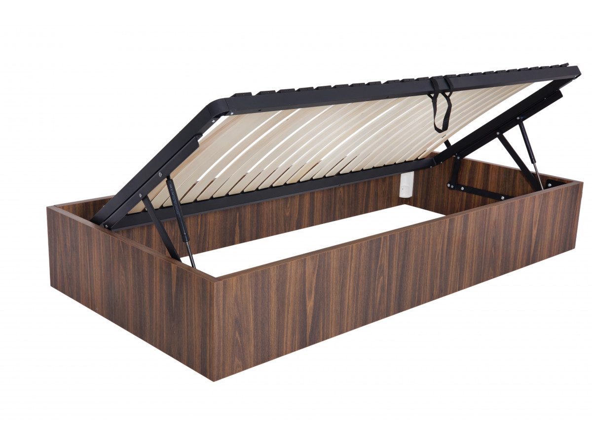 Sommier coffre NIRA rangement XL bois foncé — vue 6