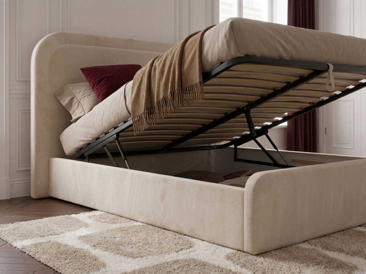 Lit coffre CASSIOPEE beige — vue 6
