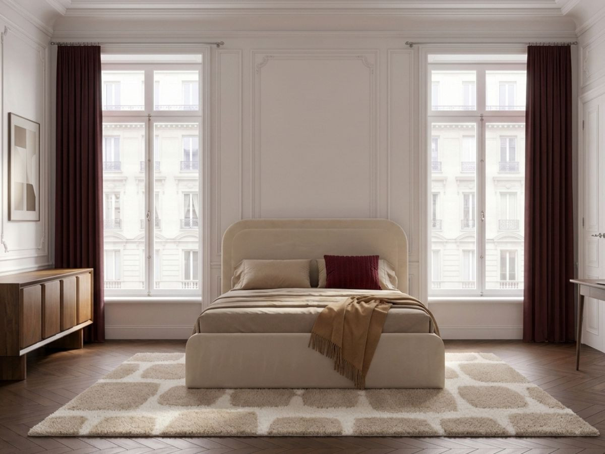 Lit coffre CASSIOPEE beige