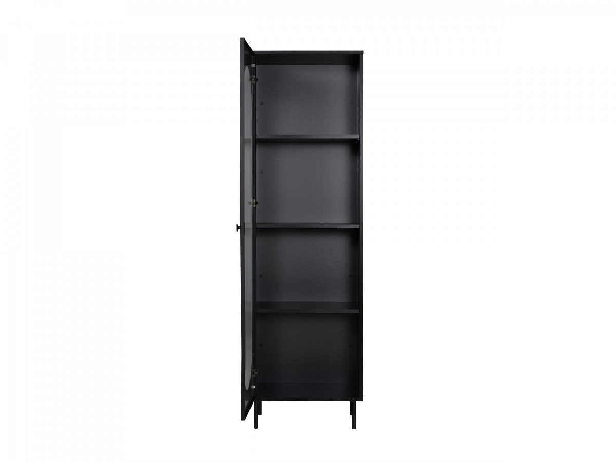 Vitrinekast H. 200 cm in gerookt glas SOHAN