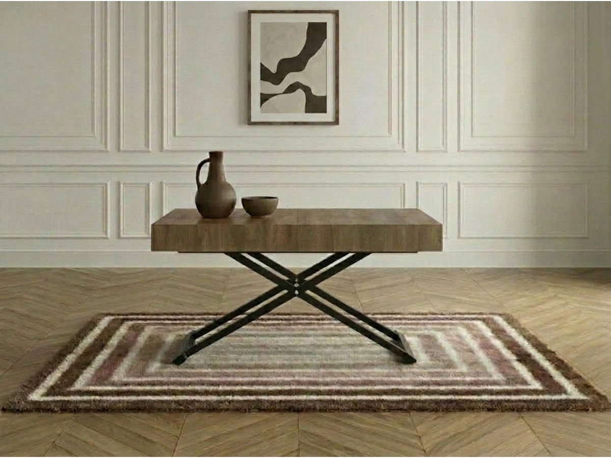 Table basse extensible et relevable ROMY effet bois