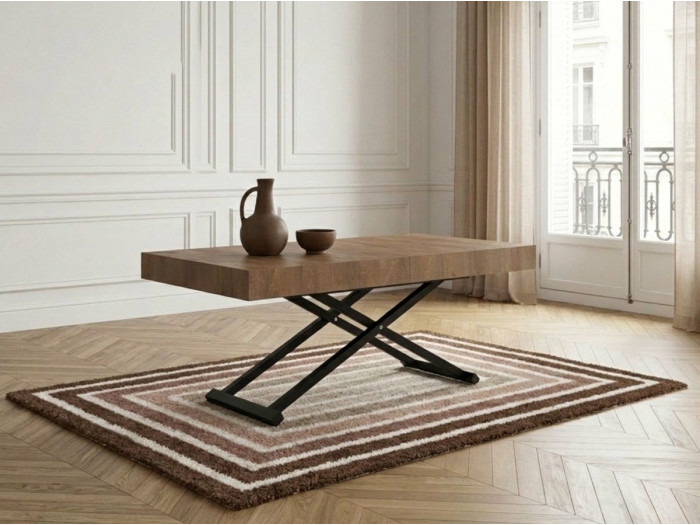 Table basse extensible et relevable ROMY effet bois