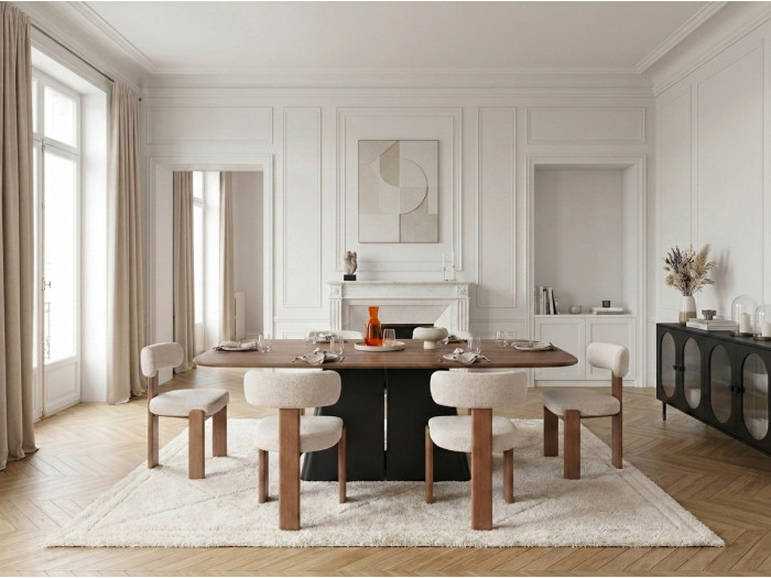Table à manger extensible rectangulaire 180 cm JUDE effet bois