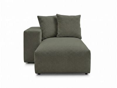 Méridienne avec accoudoir pour canapé modulable VOLTAIRE tissu chiné
