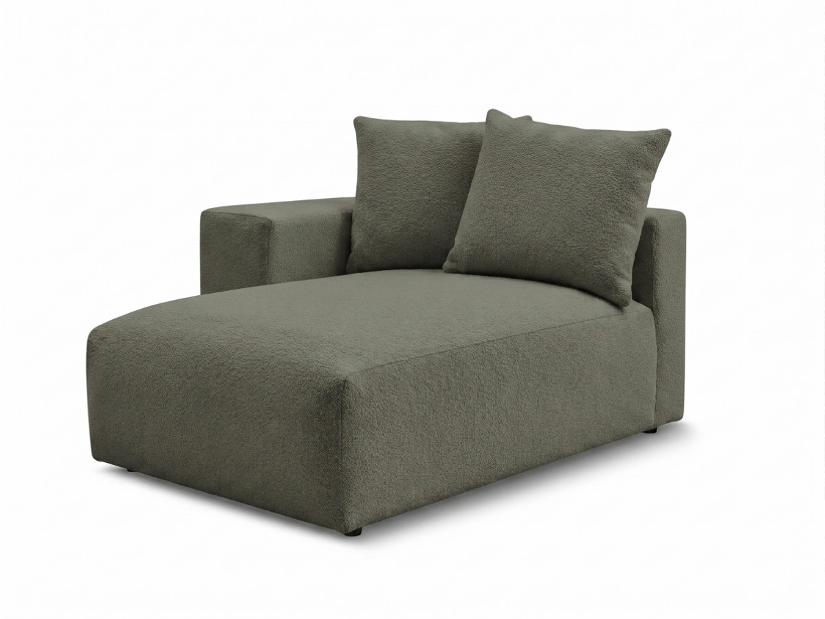 Méridienne avec accoudoir pour canapé modulable VOLTAIRE tissu chiné