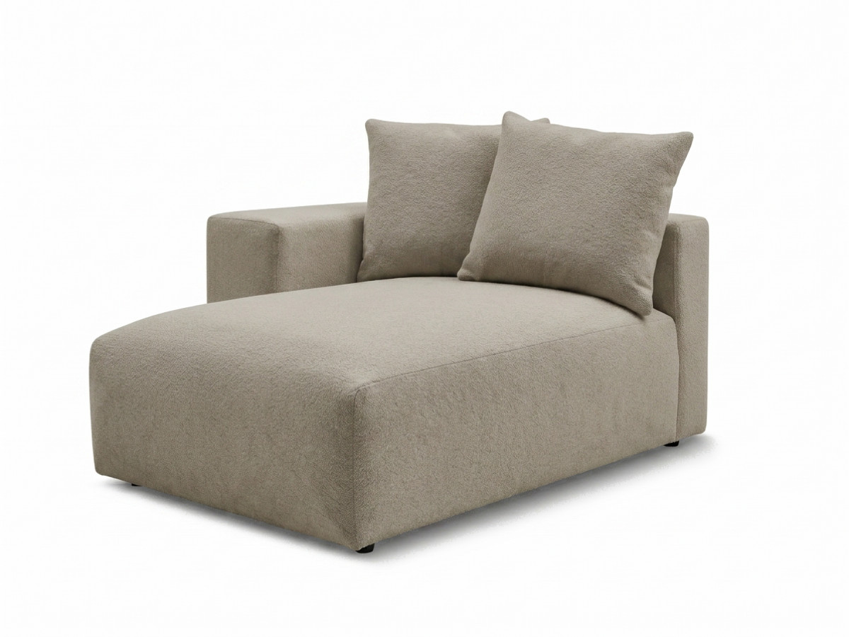 Méridienne avec accoudoir pour canapé modulable VOLTAIRE tissu chiné