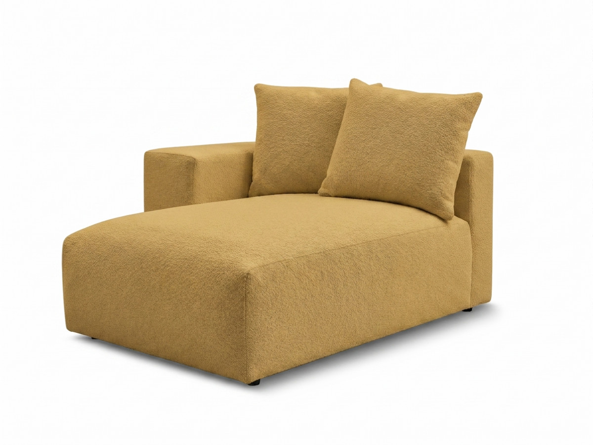 Méridienne avec accoudoir pour canapé modulable VOLTAIRE chiné jaune