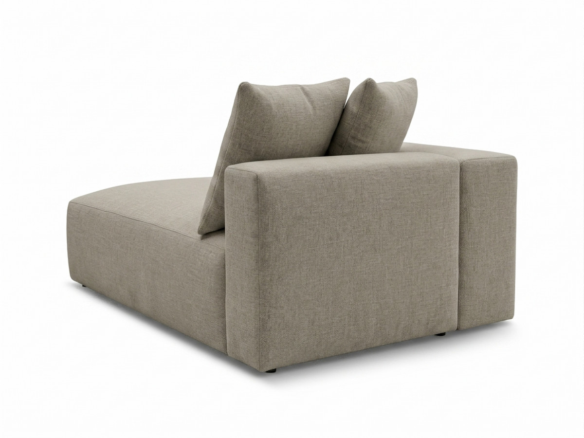 Méridienne avec accoudoir pour canapé modulable VOLTAIRE chiné taupe — vue 4