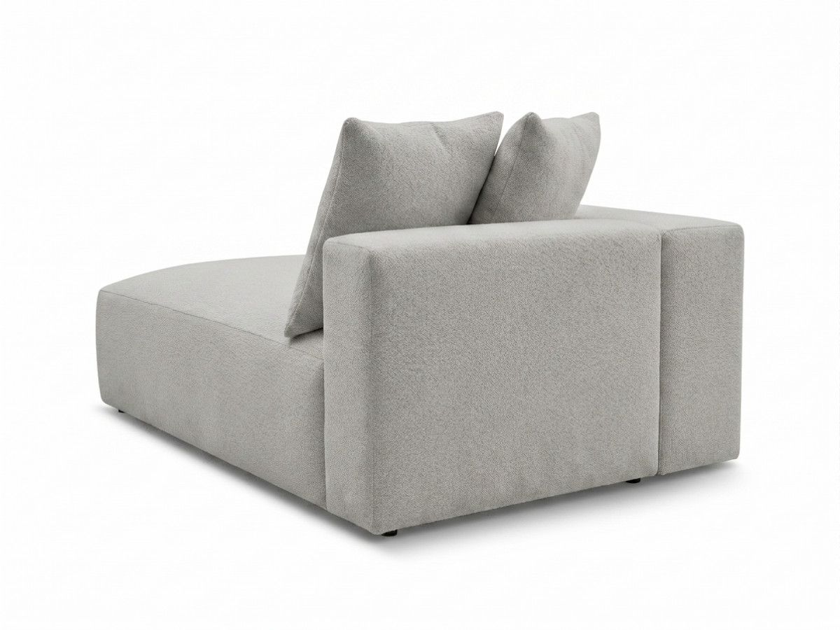 Méridienne avec accoudoir pour canapé modulable VOLTAIRE chiné gris clair — vue 4