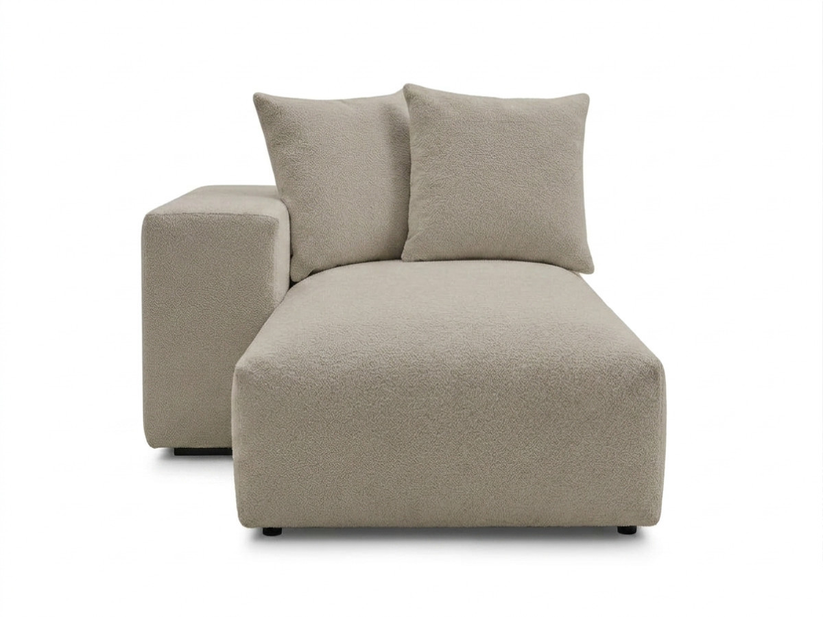 Méridienne avec accoudoir pour canapé modulable VOLTAIRE chiné taupe — vue 3