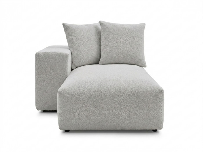 Méridienne avec accoudoir pour canapé modulable VOLTAIRE tissu chiné