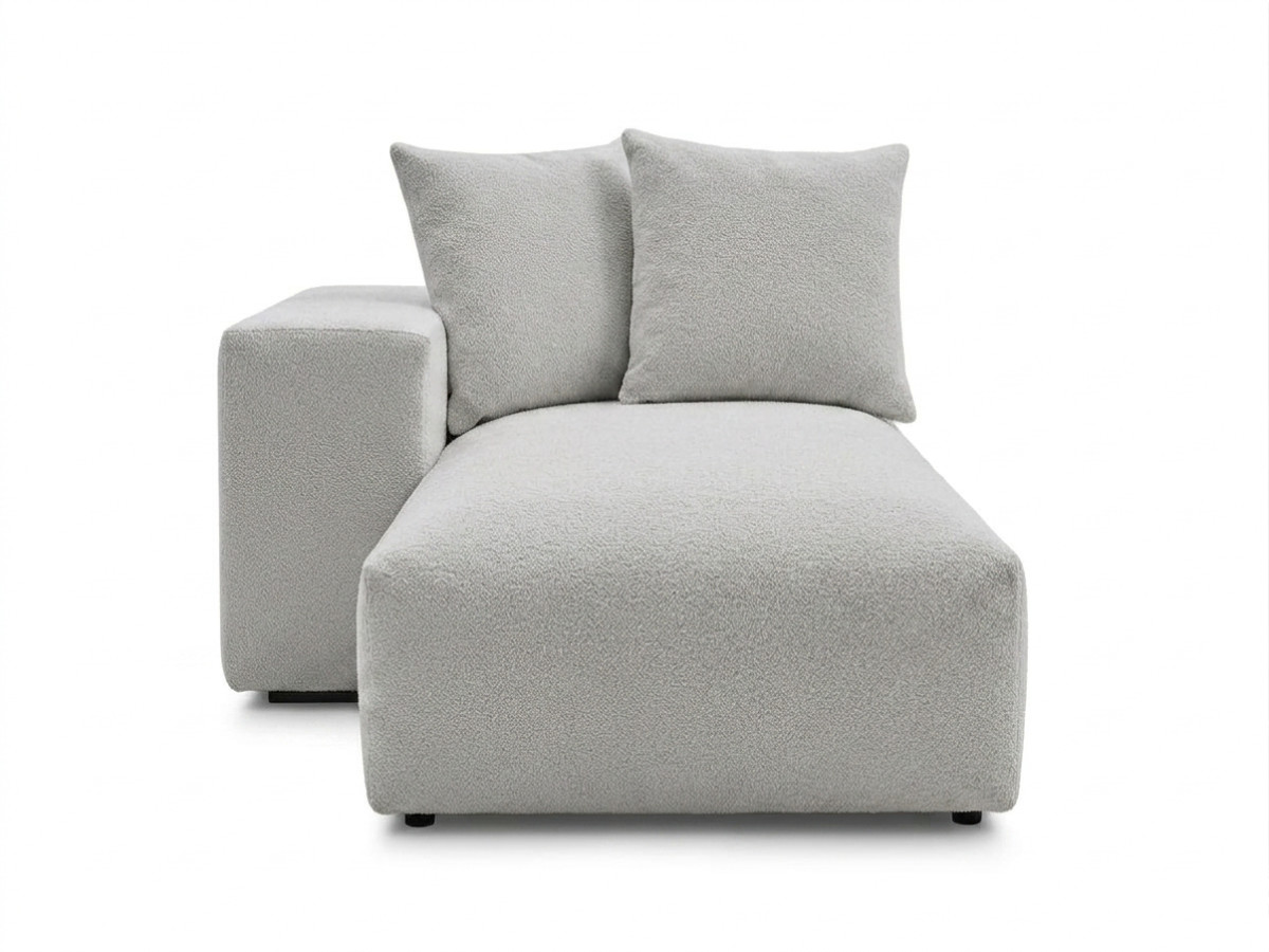 Méridienne avec accoudoir pour canapé modulable VOLTAIRE tissu chiné