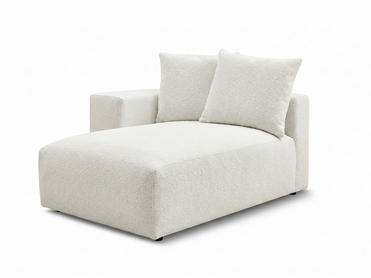 Méridienne avec accoudoir pour canapé modulable VOLTAIRE tissu chiné