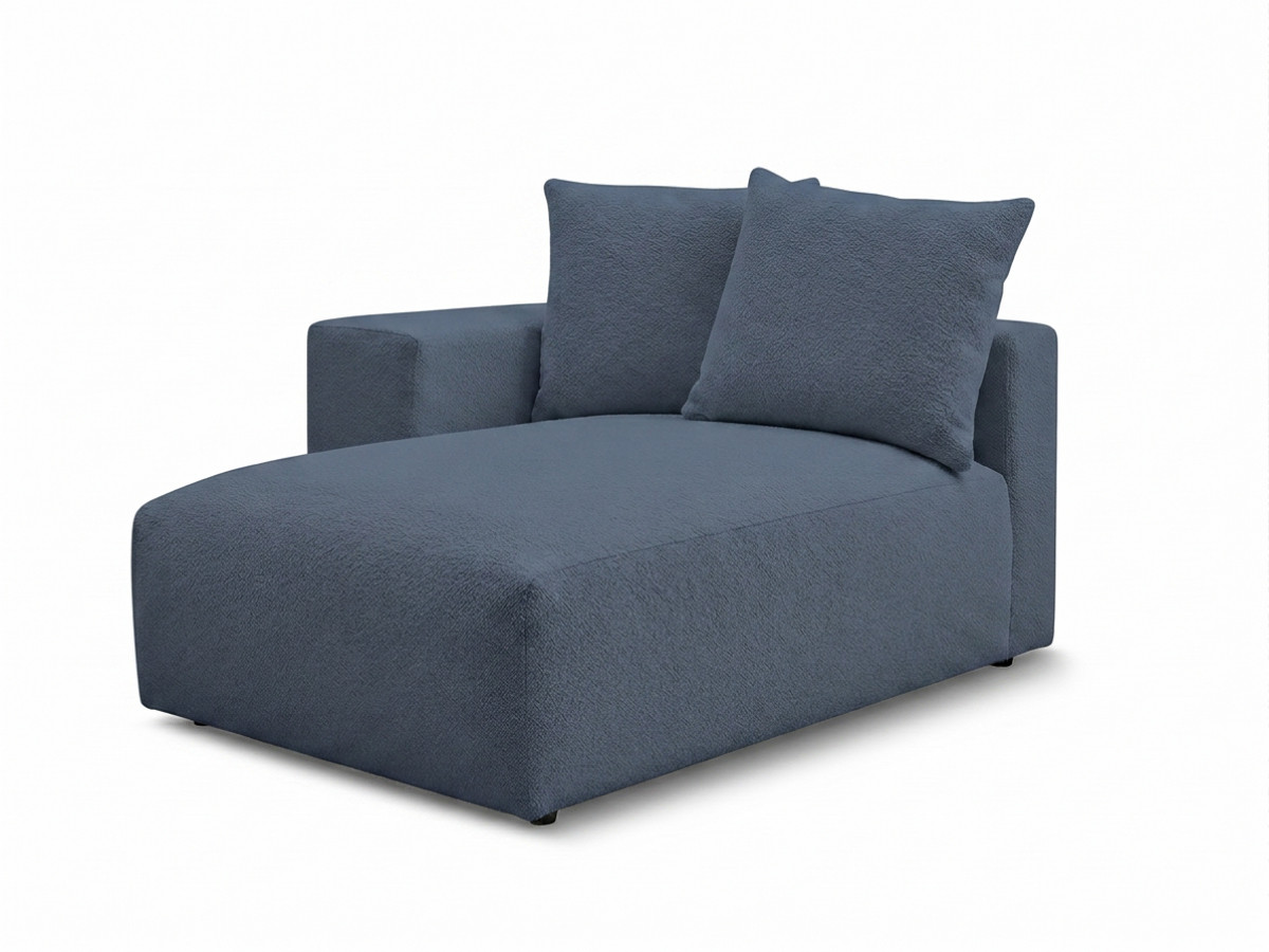 Méridienne avec accoudoir pour canapé modulable VOLTAIRE tissu chiné