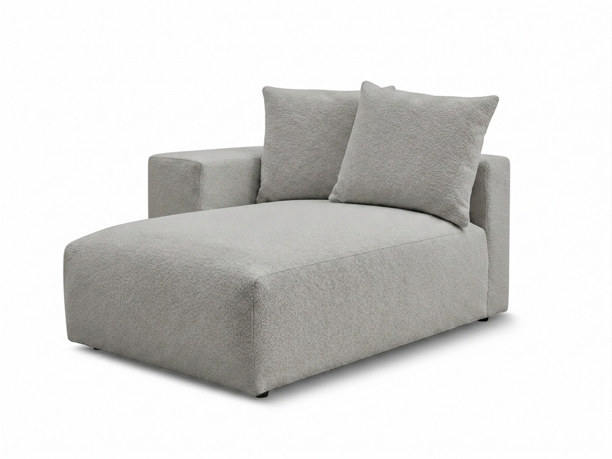 Méridienne avec accoudoir pour canapé modulable VOLTAIRE tissu chiné