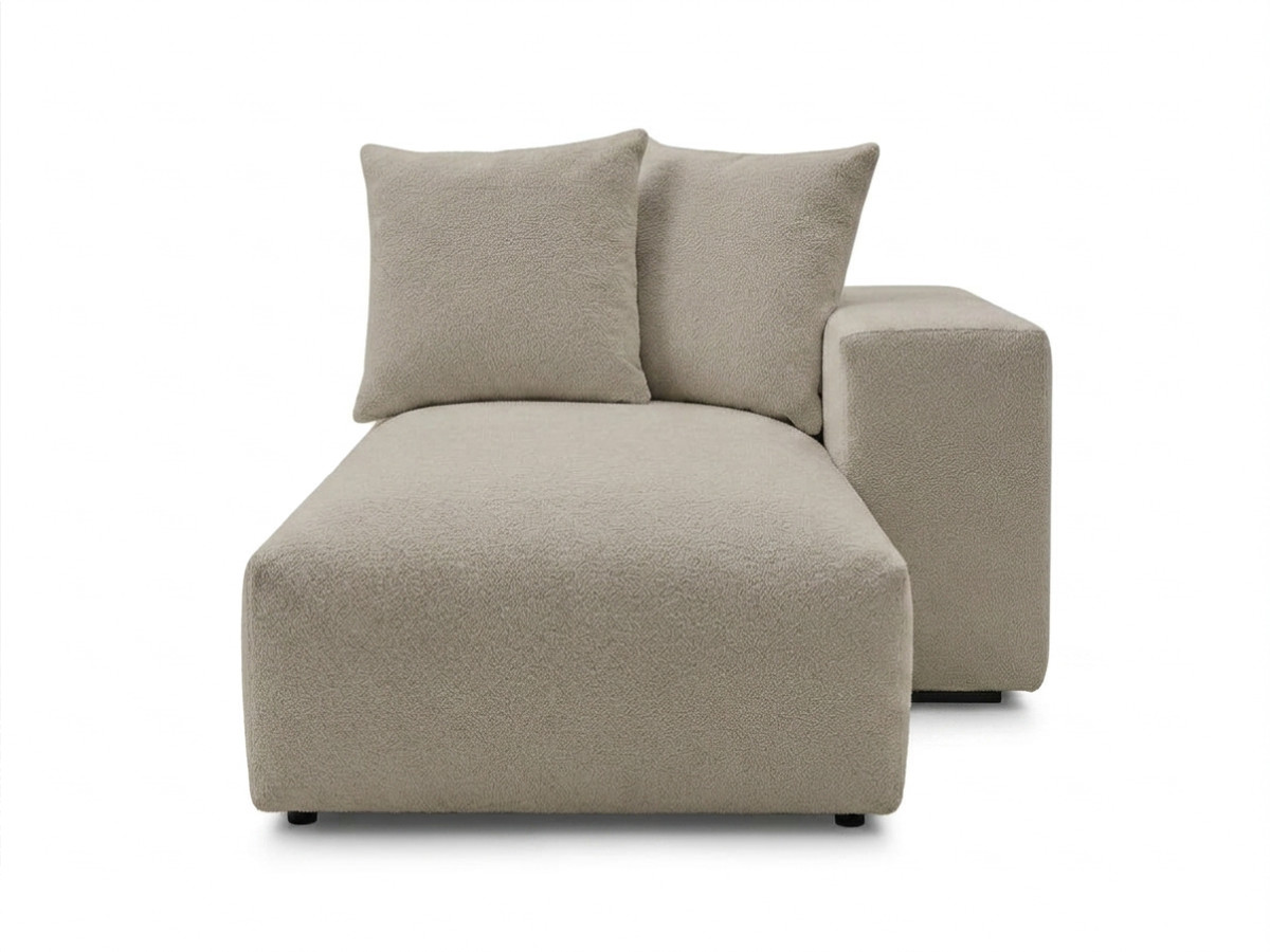 Méridienne avec accoudoir pour canapé modulable VOLTAIRE tissu chiné