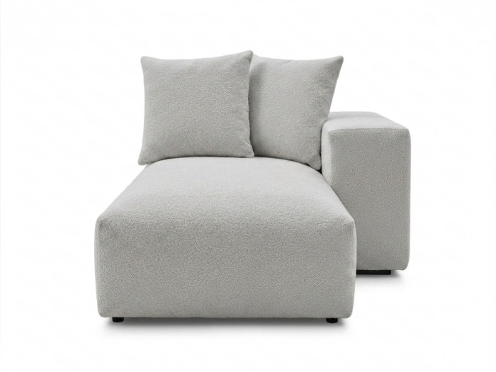 Méridienne avec accoudoir pour canapé modulable VOLTAIRE tissu chiné