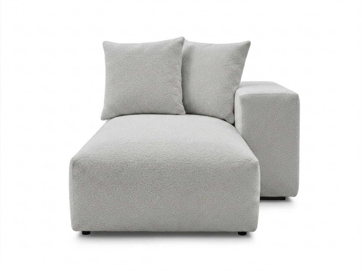 Méridienne avec accoudoir pour canapé modulable VOLTAIRE tissu chiné
