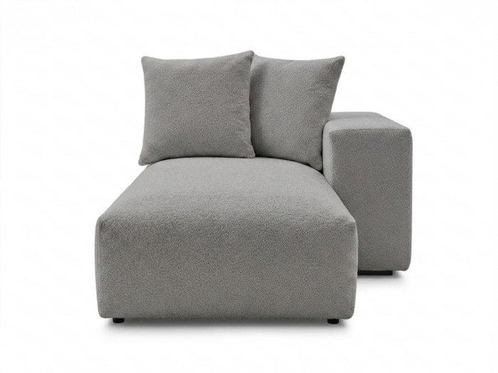 Méridienne avec accoudoir pour canapé modulable VOLTAIRE tissu chiné