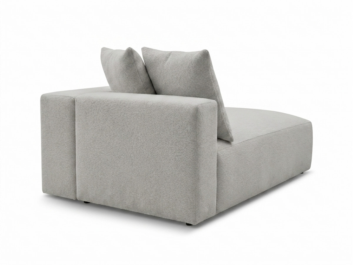 Méridienne avec accoudoir pour canapé modulable VOLTAIRE tissu chiné