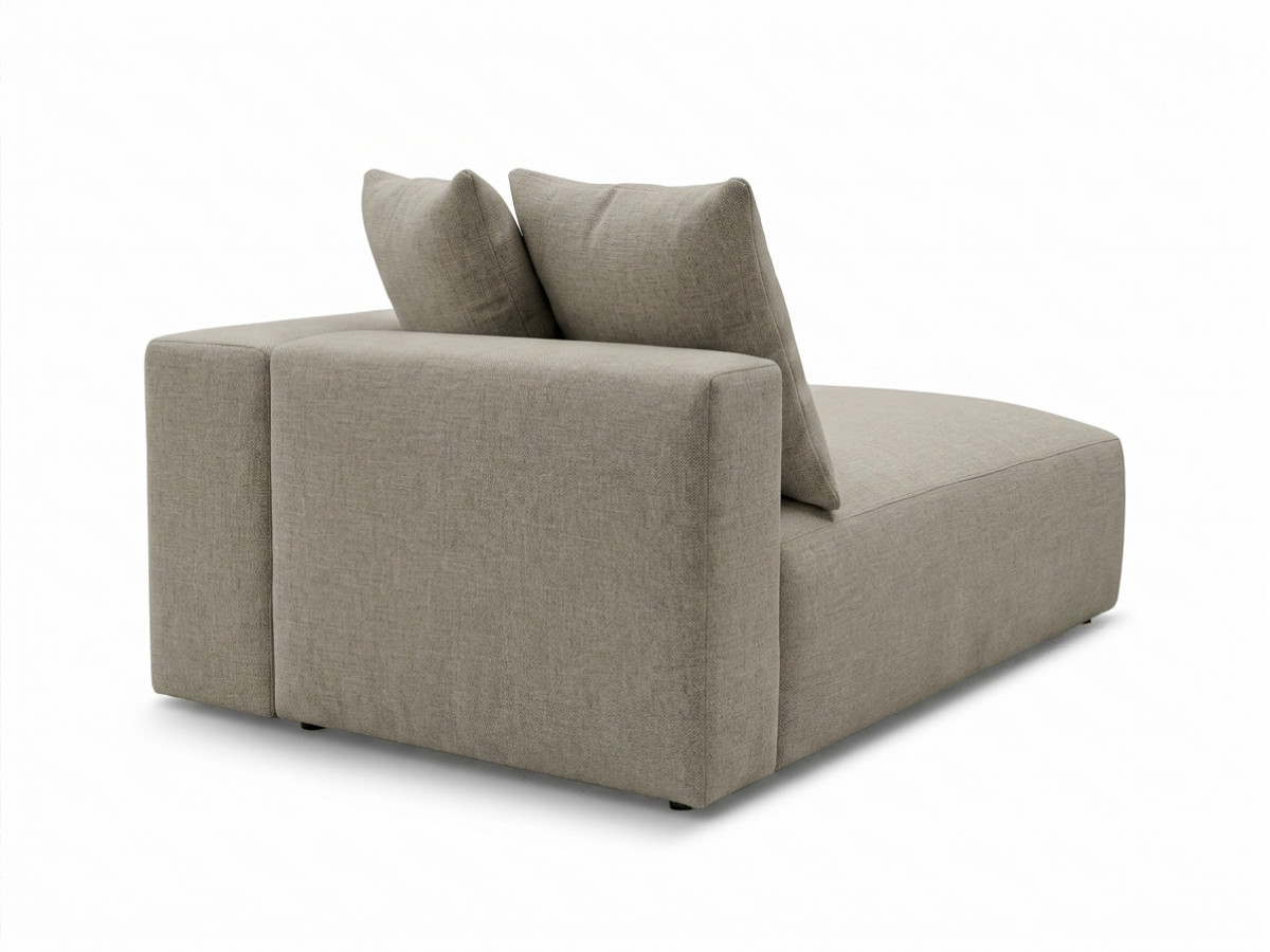 Méridienne avec accoudoir pour canapé modulable VOLTAIRE tissu chiné