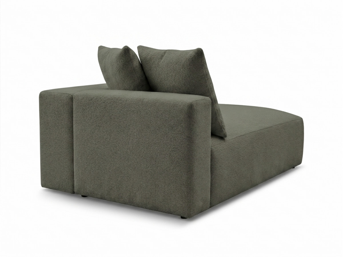 Méridienne avec accoudoir pour canapé modulable VOLTAIRE tissu chiné